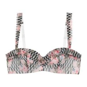 Chantal Thomass Floral Checker Pattern Bra NEW